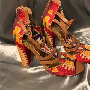 Multi colored Bamboo Heels